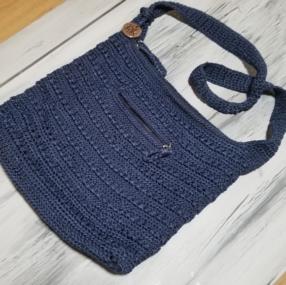 The Sak navy blue crochet shoulder/crossbody bag, in EUC - Picture 3 of 9